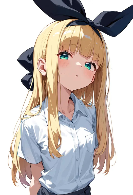 masterpiece, best quality, score_7, safe, mononobe alice, solo, upper body, simple background — by k3scat, made with ComfyUI