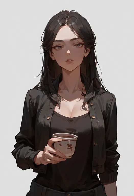 masterpiece, best quality, score_7, safe, kikimora (mythology), mythology, solo, upper body, simple background — by k3scat, made with ComfyUI