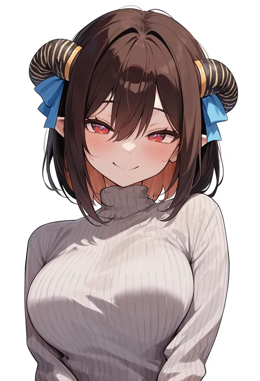 masterpiece, best quality, score_7, safe, doumyouji cocoa, solo, upper body, simple background — by k3scat, made with ComfyUI