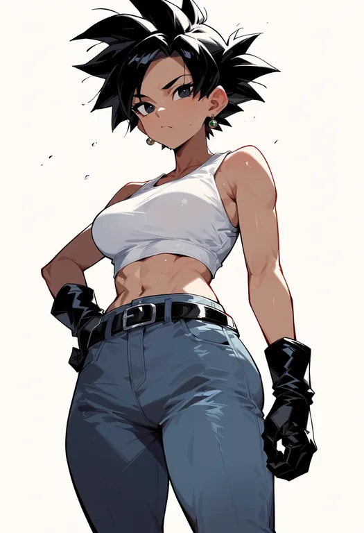 masterpiece, best quality, score_7, safe, dragon ball: sparking!, solo, simple background — by k3scat, made with ComfyUI