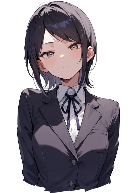 masterpiece, best quality, score_7, safe, ikusaba mukuro, solo, upper body, simple background — by k3scat, made with ComfyUI