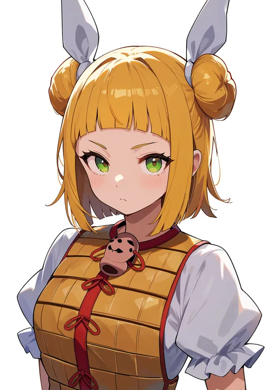 masterpiece, best quality, score_7, safe, joutouguu mayumi, solo, upper body, simple background — by k3scat, made with ComfyUI