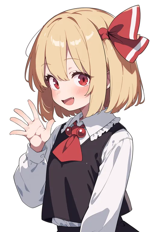 masterpiece, best quality, score_7, safe, rumia, touhou, solo, upper body, simple background — by k3scat, made with ComfyUI