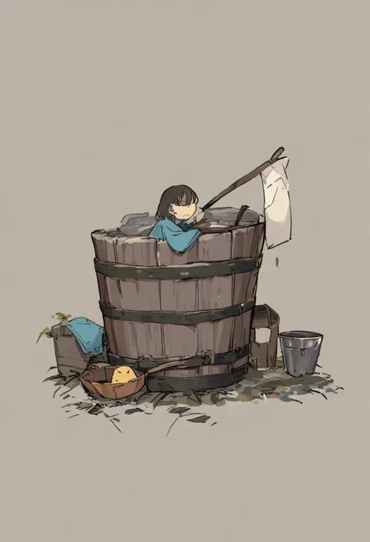 masterpiece, best quality, general, bucket, 1girl, solo, simple background — by k3scat, made with ComfyUI