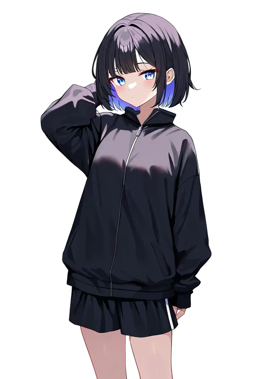 masterpiece, best quality, newest, absurdres, highres, safe, puffy_shorts, 1girl, solo, simple_background — by k3scat, made with ComfyUI