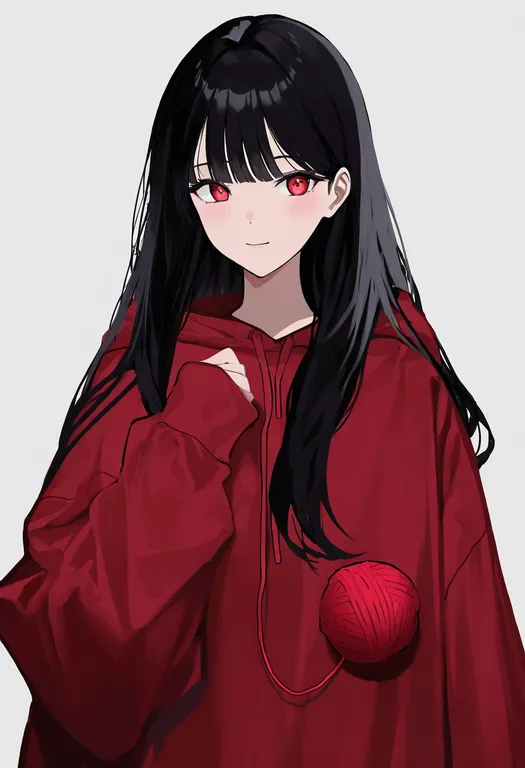 masterpiece, best quality, newest, absurdres, highres, safe, yarn, 1girl, solo, simple_background — by k3scat, made with ComfyUI