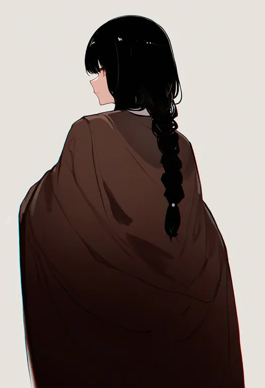 masterpiece, best quality, newest, absurdres, highres, safe, brown_shawl, 1girl, solo, simple_background — by k3scat, made with ComfyUI