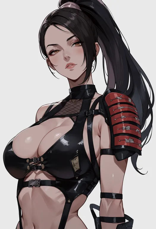 masterpiece, best quality, score_7, safe, ninja gaiden, solo, simple background — by k3scat, made with ComfyUI