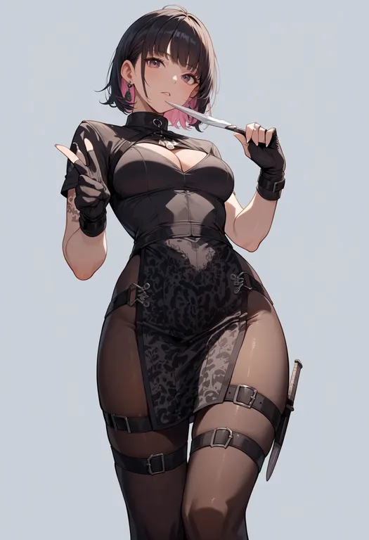 masterpiece, best quality, score_7, safe, dead or alive, solo, simple background — by k3scat, made with ComfyUI