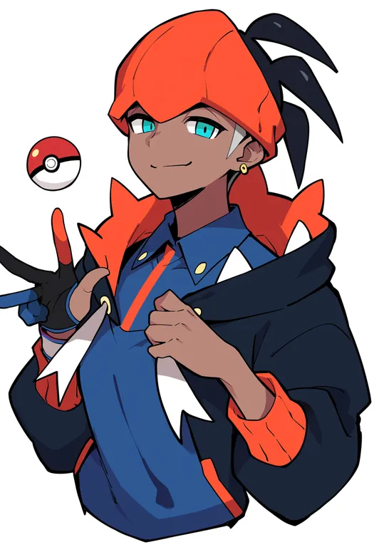 masterpiece, best quality, score_7, safe, raihan (pokemon), pokemon, solo, upper body, simple background — by k3scat, made with ComfyUI