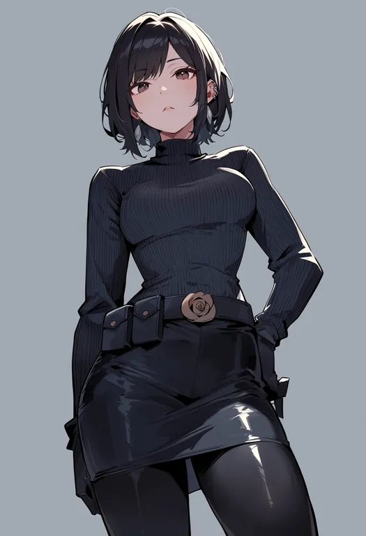 masterpiece, best quality, score_7, safe, rule of rose, solo, simple background — by k3scat, made with ComfyUI