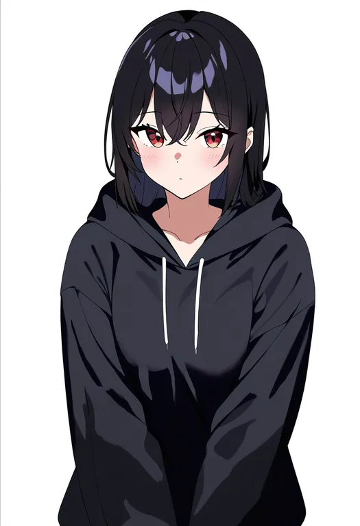 masterpiece, best quality, newest, absurdres, highres, safe, hooded_cardigan, 1girl, solo, simple_background — by k3scat, made with ComfyUI