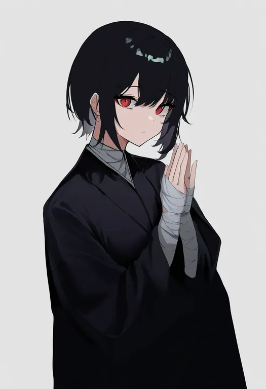 masterpiece, best quality, newest, absurdres, highres, safe, hand_wraps, 1girl, solo, simple_background — by k3scat, made with ComfyUI