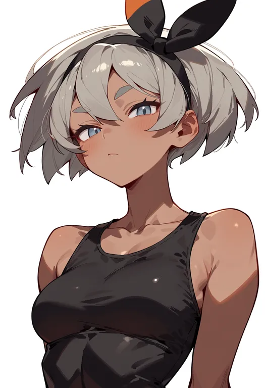 masterpiece, best quality, score_7, safe, bea (pokemon), pokemon, solo, upper body, simple background — by k3scat, made with ComfyUI