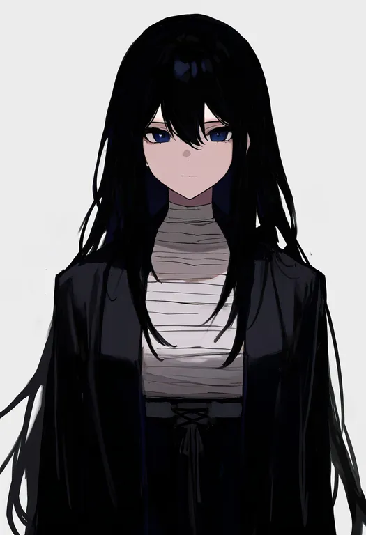 masterpiece, best quality, newest, absurdres, highres, safe, bandaged_chest, 1girl, solo, simple_background — by k3scat, made with ComfyUI