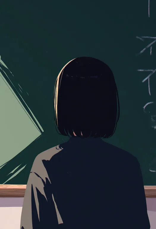 masterpiece, best quality, newest, absurdres, highres, safe, chalkboard, 1girl, solo, simple_background — by k3scat, made with ComfyUI