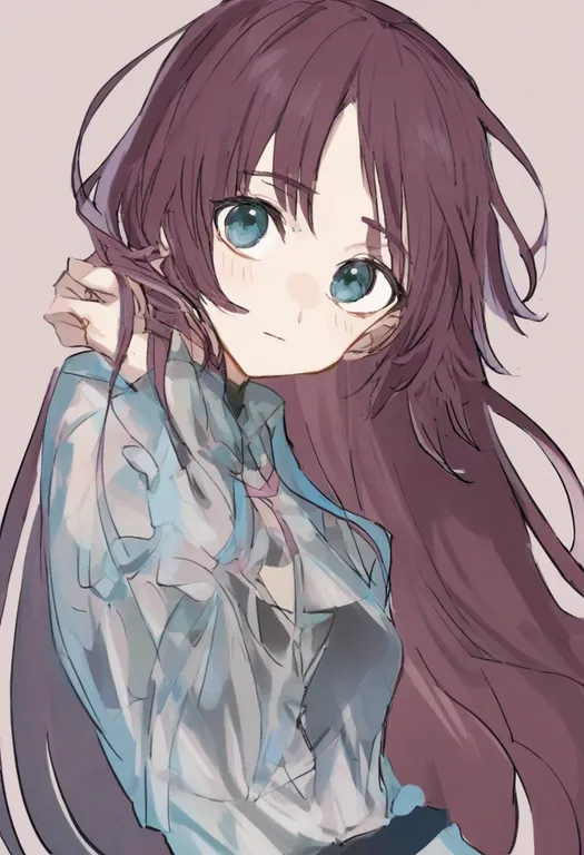 masterpiece, best quality, general, see-through shirt, 1girl, solo, simple background — by k3scat, made with ComfyUI