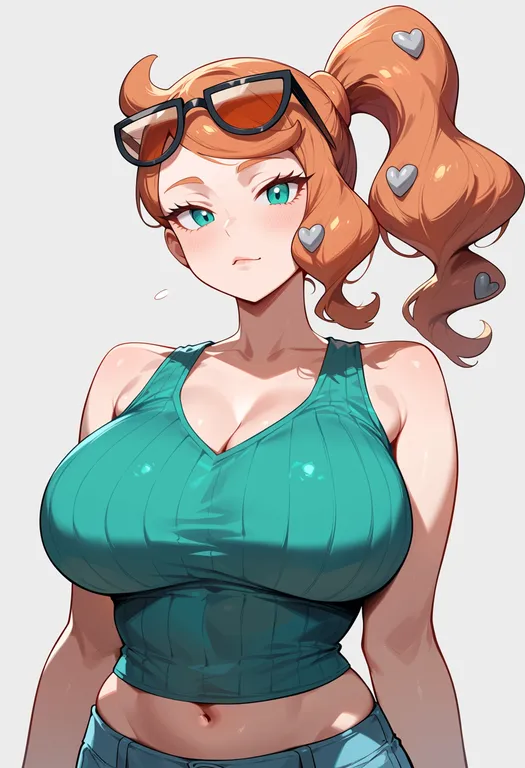 masterpiece, best quality, score_7, safe, sonia (pokemon), pokemon, solo, upper body, simple background — by k3scat, made with ComfyUI