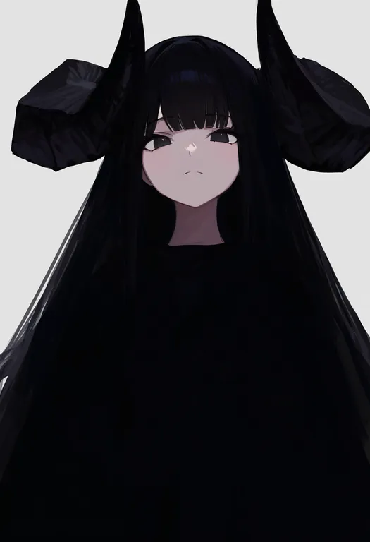masterpiece, best quality, newest, absurdres, highres, safe, huge_horns, 1girl, solo, simple_background — by k3scat, made with ComfyUI