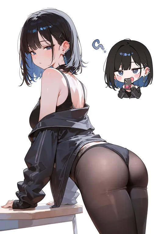 masterpiece, best quality, score_7, safe, chibi inset, 1girl — by k3scat, made with ComfyUI