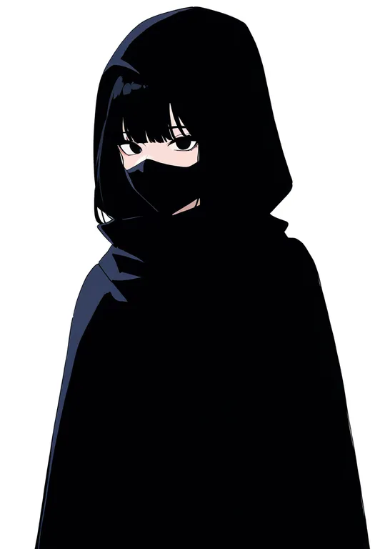 masterpiece, best quality, newest, absurdres, highres, safe, ninja_mask, 1girl, solo, simple_background — by k3scat, made with ComfyUI