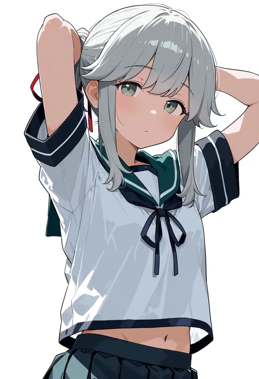 masterpiece, best quality, score_7, safe, usugumo (kancolle), solo, upper body, simple background — by k3scat, made with ComfyUI