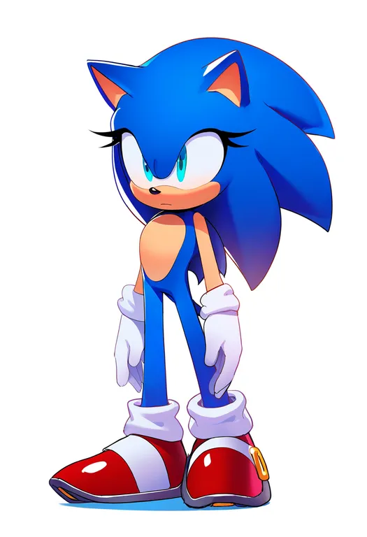 masterpiece, best quality, newest, absurdres, highres, safe, sonic_the_hedgehog_(classic), solo, simple_background — by k3scat, made with ComfyUI
