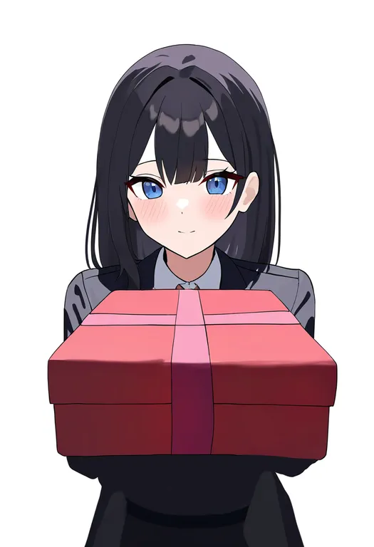 masterpiece, best quality, newest, absurdres, highres, safe, incoming_gift, 1girl, solo, simple_background — by k3scat, made with ComfyUI