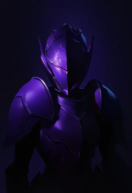 masterpiece, best quality, newest, absurdres, highres, safe, purple_armor, 1girl, solo, simple_background — by k3scat, made with ComfyUI