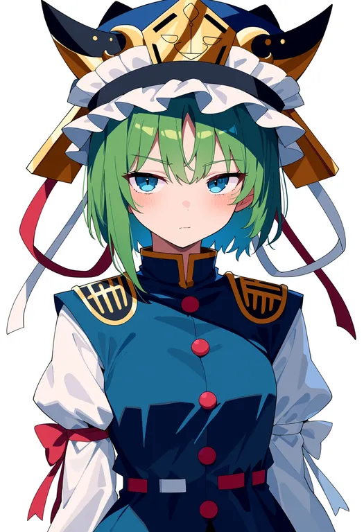 masterpiece, best quality, score_7, safe, shiki eiki, touhou, solo, upper body, simple background — by k3scat, made with ComfyUI