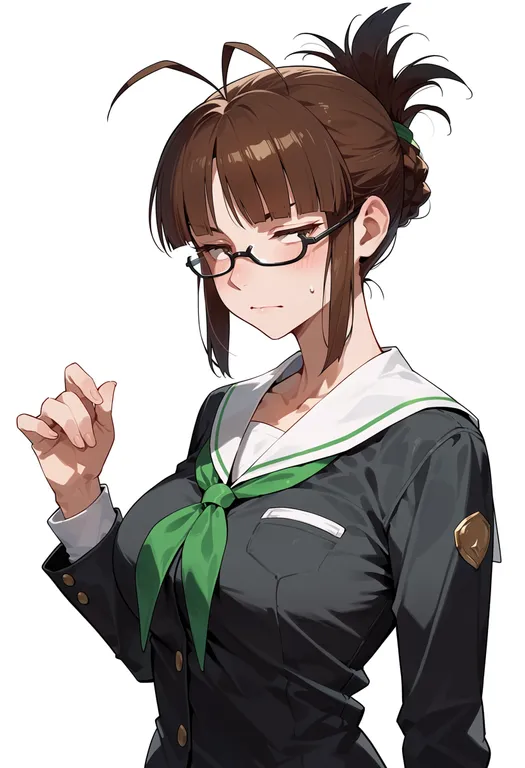 masterpiece, best quality, score_7, safe, akizuki ritsuko, solo, upper body, simple background — by k3scat, made with ComfyUI