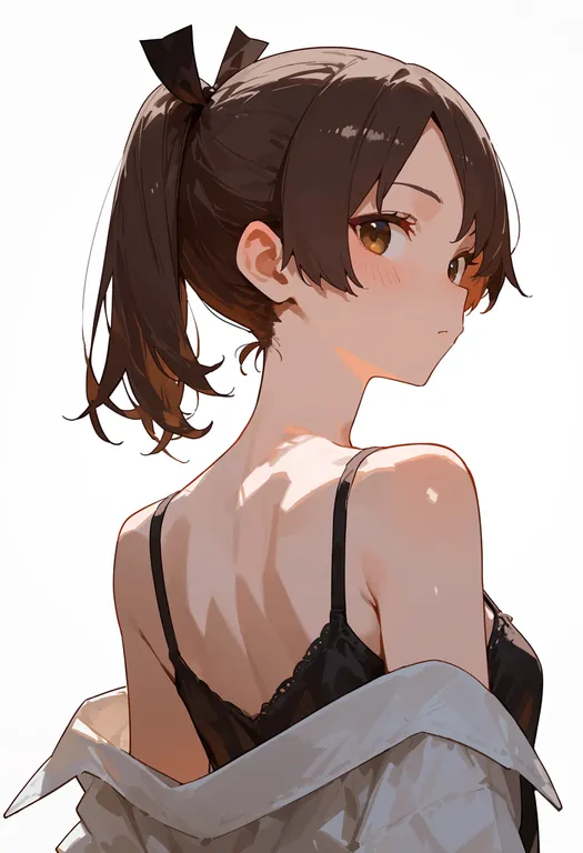 masterpiece, best quality, score_7, safe, shikinami (kancolle), solo, upper body, simple background — by k3scat, made with ComfyUI