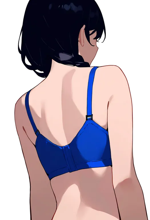 masterpiece, best quality, newest, absurdres, highres, safe, blue_bra, 1girl, solo, simple_background — by k3scat, made with ComfyUI