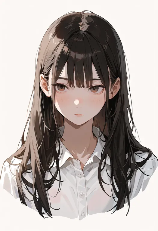 masterpiece, best quality, score_7, safe, hair around own leg, 1girl, solo, portrait, simple background — by k3scat, made with ComfyUI