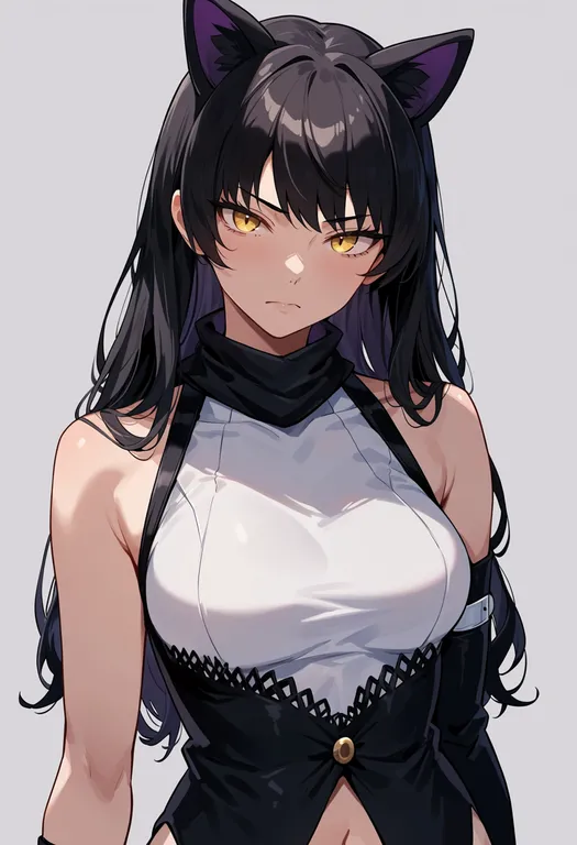 masterpiece, best quality, score_7, safe, blake belladonna, solo, upper body, simple background — by k3scat, made with ComfyUI