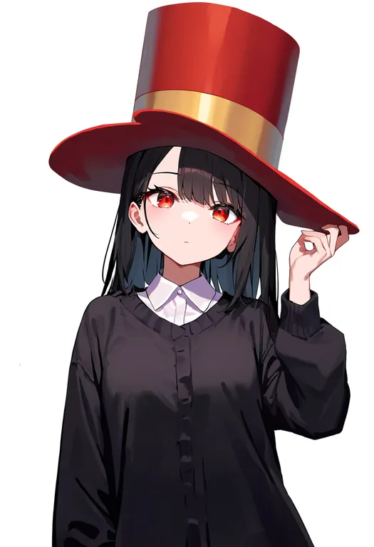 masterpiece, best quality, newest, absurdres, highres, safe, multiple_hats, 1girl, solo, simple_background — by k3scat, made with ComfyUI