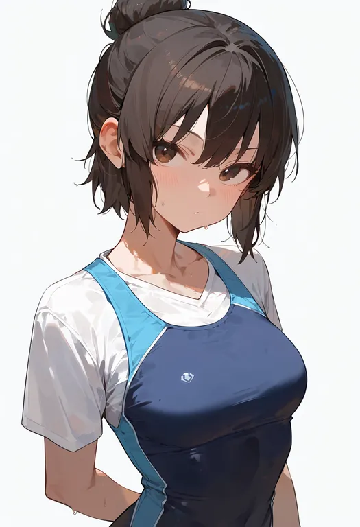 masterpiece, best quality, score_7, safe, tachibana taki, solo, upper body, simple background — by k3scat, made with ComfyUI