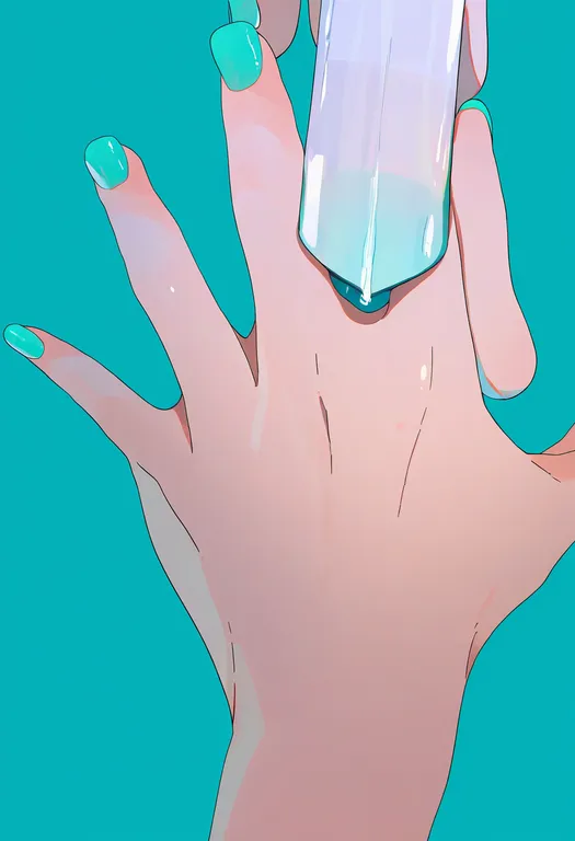 masterpiece, best quality, newest, absurdres, highres, safe, aqua_nails, 1girl, solo, simple_background — by k3scat, made with ComfyUI