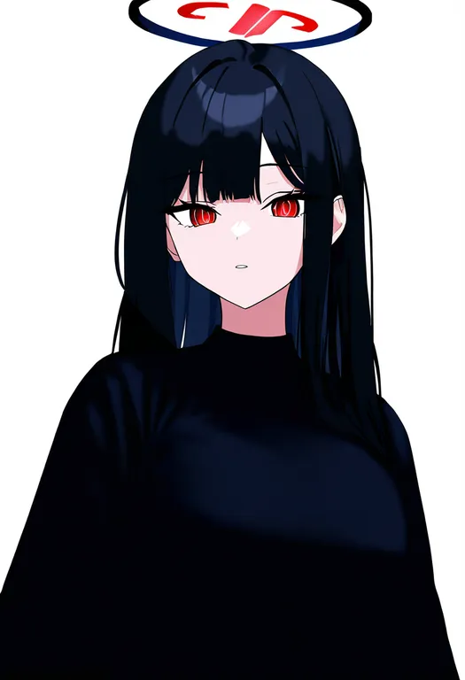 masterpiece, best quality, newest, absurdres, highres, safe, black_halo, 1girl, solo, simple_background — by k3scat, made with ComfyUI