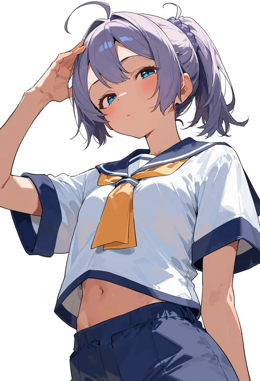 masterpiece, best quality, score_7, safe, aoba (kancolle), solo, upper body, simple background — by k3scat, made with ComfyUI