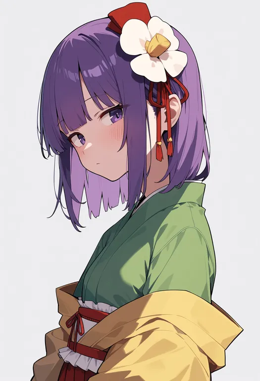 masterpiece, best quality, score_7, safe, hieda no akyuu, touhou, solo, upper body, simple background — by k3scat, made with ComfyUI