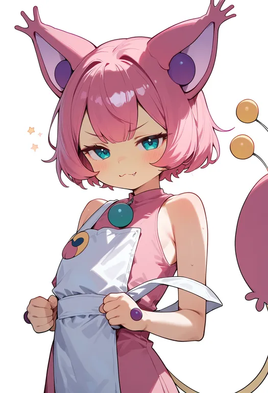 masterpiece, best quality, score_7, safe, skitty, solo, upper body, simple background — by k3scat, made with ComfyUI