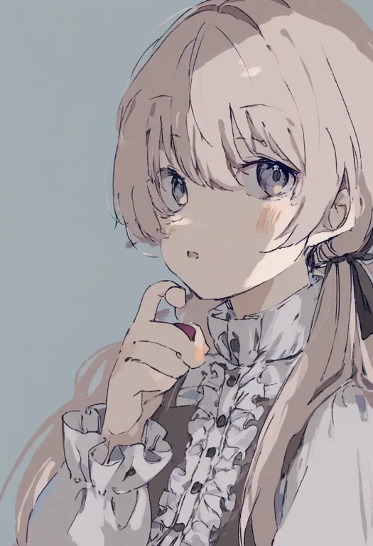 masterpiece, best quality, general, center frills, 1girl, solo, simple background — by k3scat, made with ComfyUI