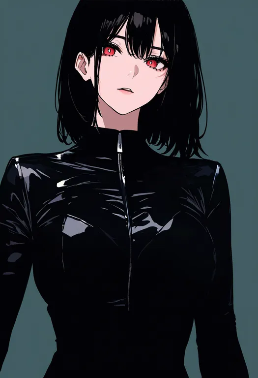masterpiece, best quality, newest, absurdres, highres, safe, leather, 1girl, solo, simple_background — by k3scat, made with ComfyUI