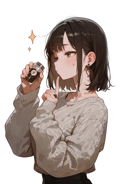 masterpiece, best quality, score_7, safe, salt shaker, 1girl, solo, upper body, simple background — by k3scat, made with ComfyUI