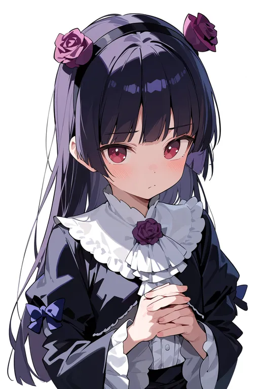 masterpiece, best quality, score_7, safe, gokou ruri, solo, upper body, simple background — by k3scat, made with ComfyUI
