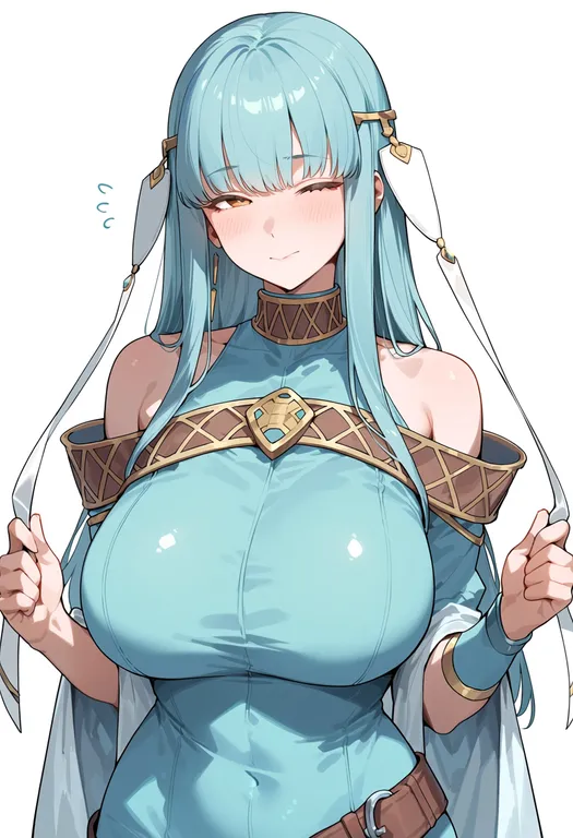 masterpiece, best quality, score_7, safe, ninian (fire emblem), fire emblem, solo, upper body, simple background — by k3scat, made with ComfyUI