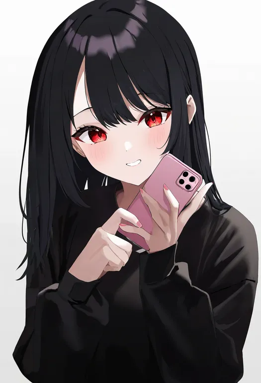 masterpiece, best quality, newest, absurdres, highres, safe, cellphone_photo, 1girl, solo, simple_background — by k3scat, made with ComfyUI