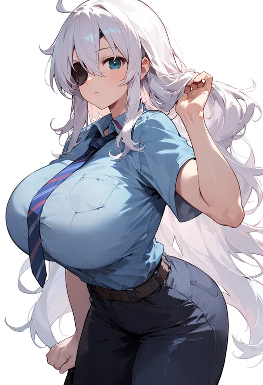 masterpiece, best quality, score_7, safe, yagyu (senran kagura), senran kagura, solo, upper body, simple background — by k3scat, made with ComfyUI