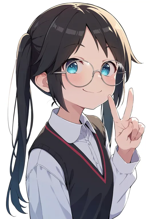 masterpiece, best quality, score_7, safe, mitsumine yuika, solo, upper body, simple background — by k3scat, made with ComfyUI